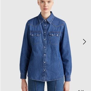 United Colors Of Benetton Womens WESTERN DENIM SHIRT SZ M